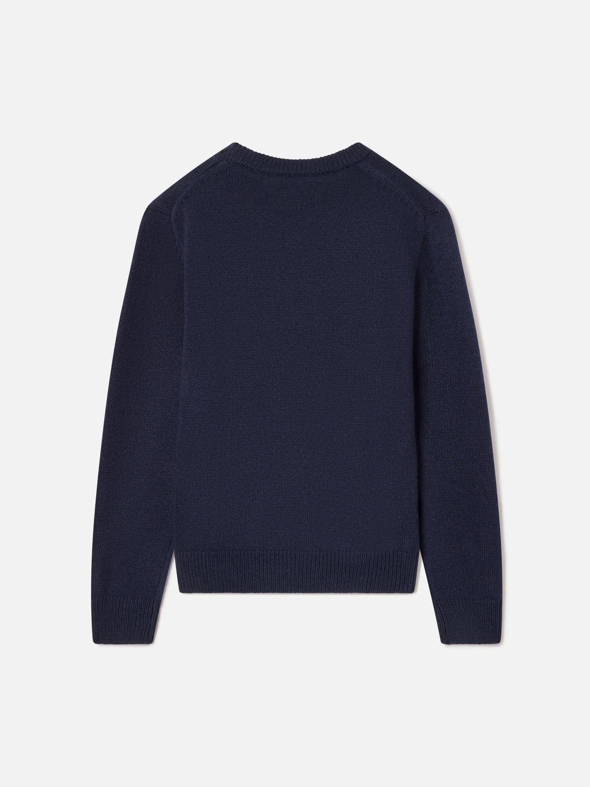 Marineblauer blue Douglas Strickpullover mit Rundhalsausschnitt und Teddybär-Patch 