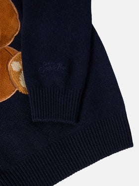 Maglione Douglas  in misto cashmere con patch Orso Trudi | TRUDI SPECIAL EDITION