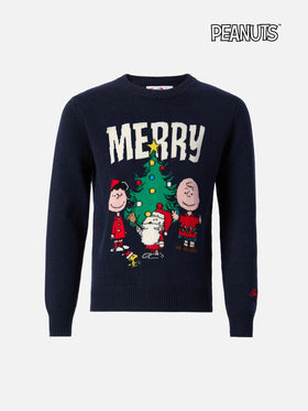 Crewneck Douglas in cashmere blend with Peanuts jacquard | PEANUTS SPECIAL EDITION