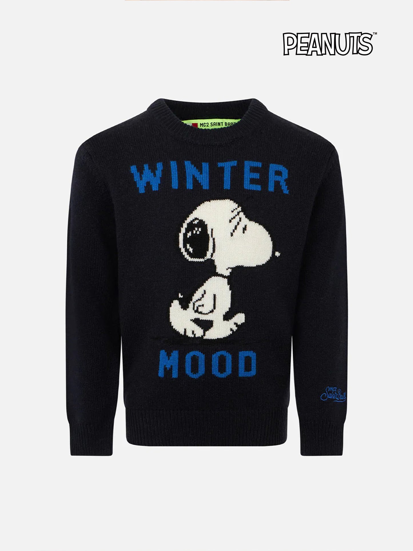 Maglione da bambino Snoopy Winter mood blu navy - Edizione speciale