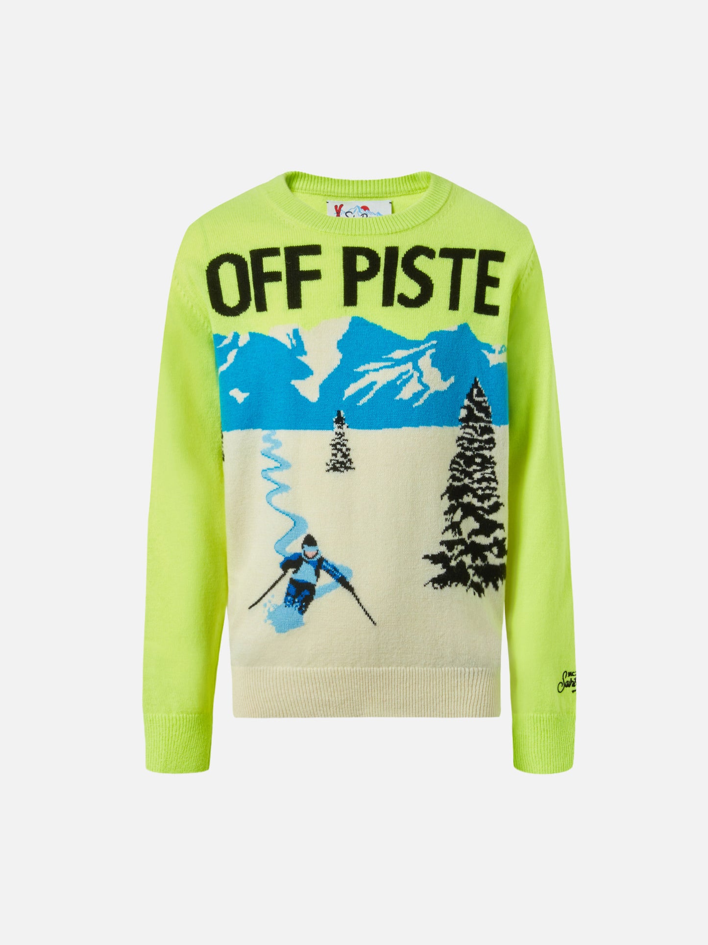 Crewneck Douglas with off-piste postcard jacquard