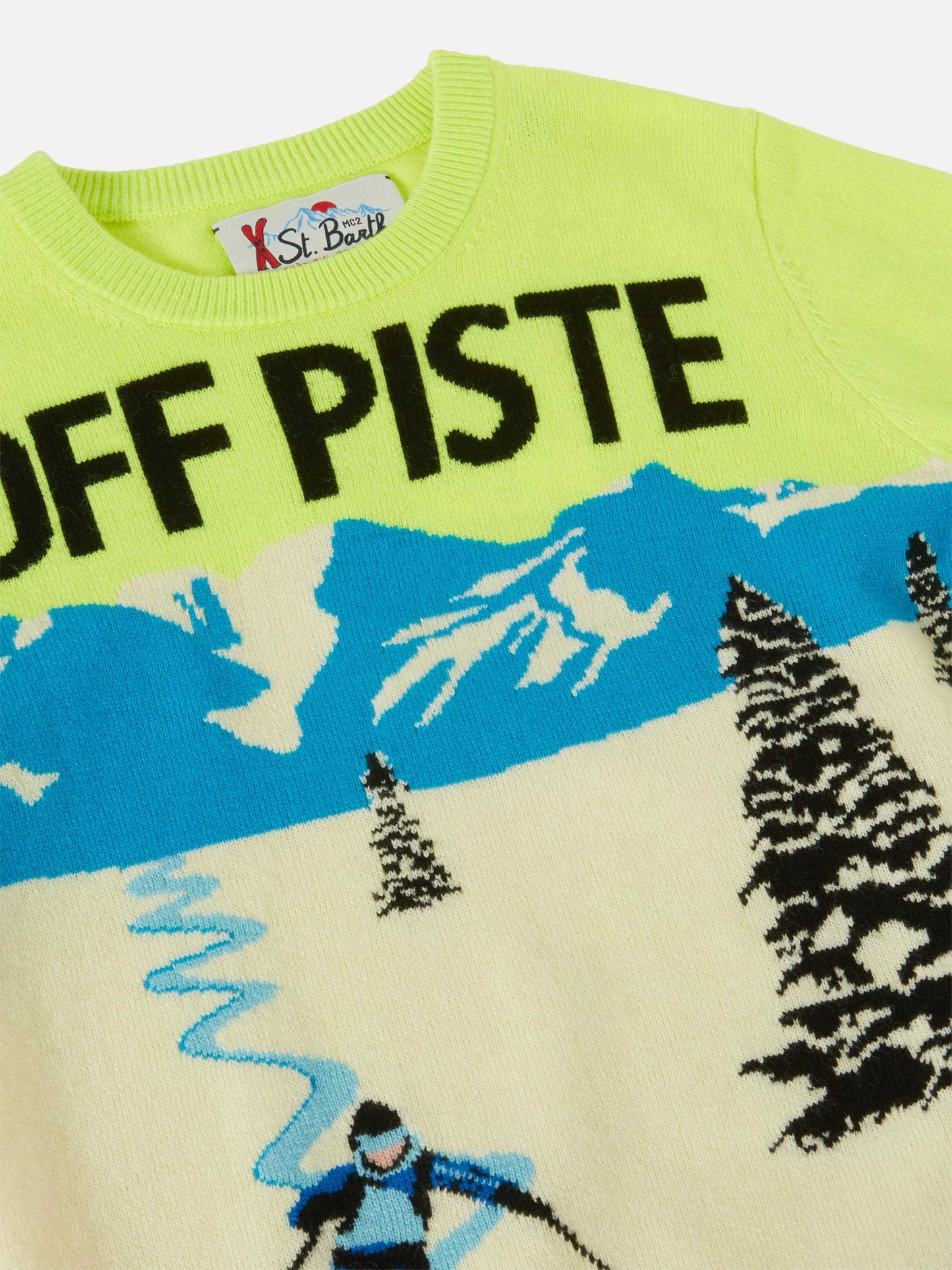 Crewneck Douglas with off-piste postcard jacquard