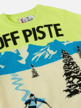 Crewneck Douglas with off-piste postcard jacquard