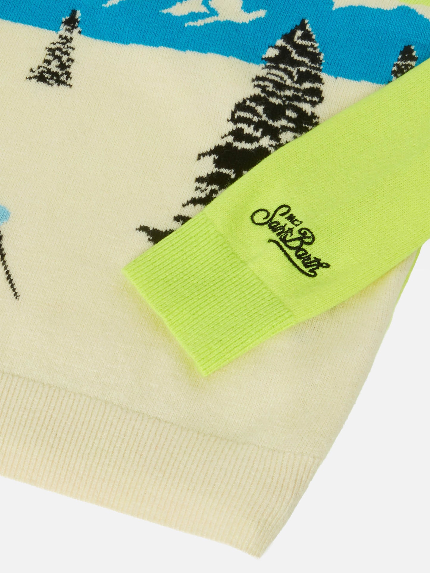 Crewneck Douglas with off-piste postcard jacquard