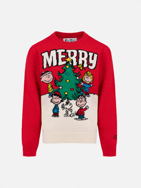 Roter Rundhalspullover Douglas mit Penauts-Print | SNOOPY PEANUTS SPECIAL EDITION