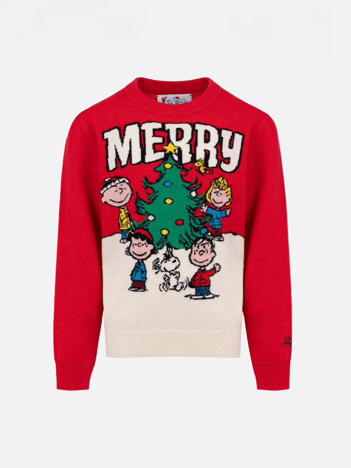 Maglione girocollo rosso da bambino Douglas con stampa Penauts | SNOOPY PEANUTS EDIZIONE SPECIALE