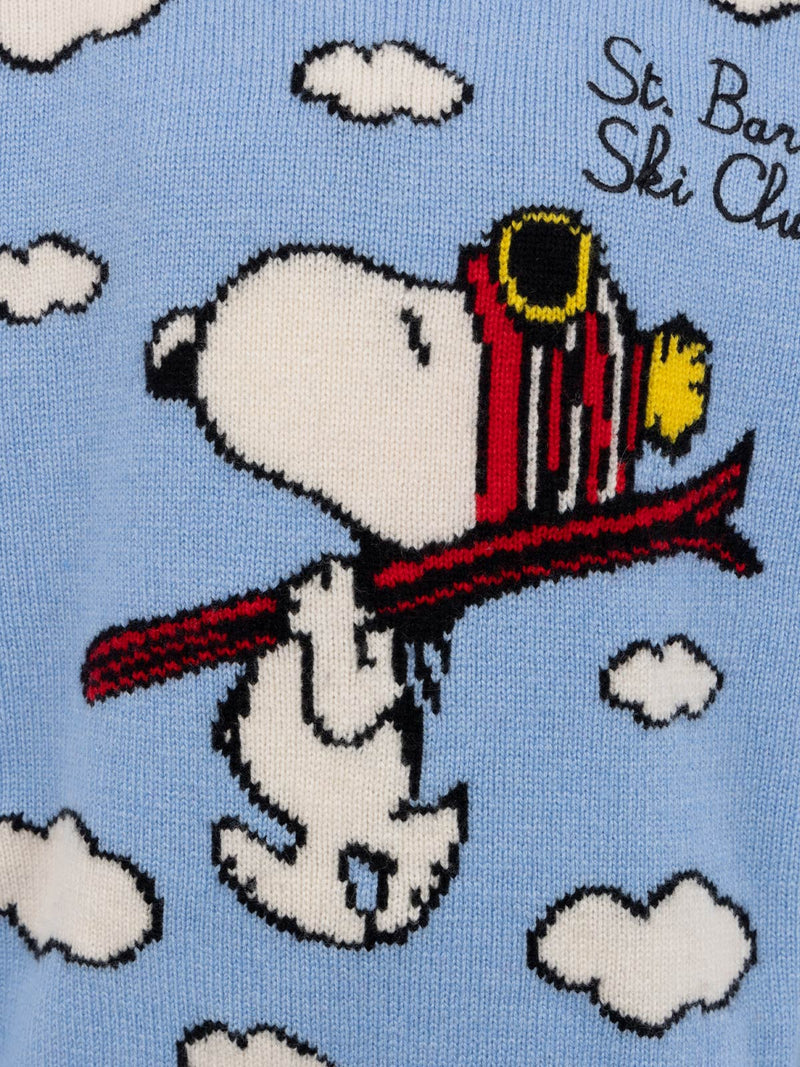 Hellblauer Rundhalspullover Douglas für Jungen mit Peanuts-Ski-Print | SNOOPY PEANUTS SPECIAL EDITION