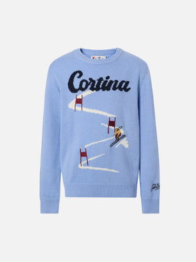 Maglione Douglas  in misto cashmere con jacquard Cortina