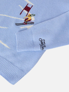 Maglione Douglas  in misto cashmere con jacquard Cortina