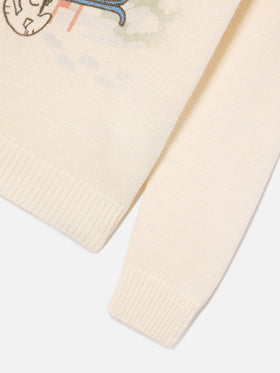 Grey Douglas wool and cashmere blend crewneck with Snoopy intarsia | Special edition