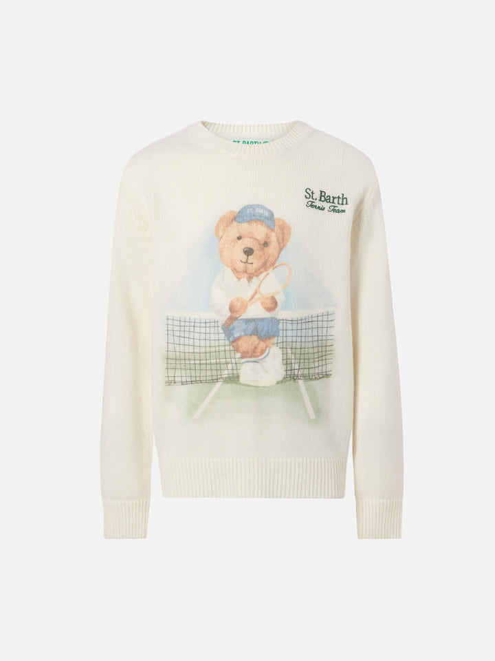 Maglione Douglas  con stampa orsetto e ricamo