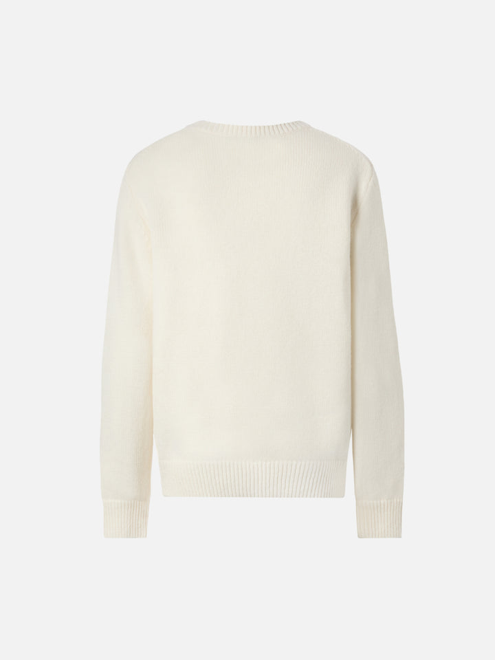 Maglione Douglas  con stampa orsetto e ricamo