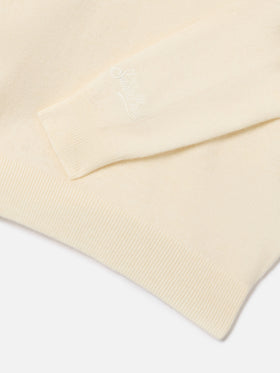 Cream Douglas Light wool and cashmere blend crewneck with Donald Duck intarsia | Special edition