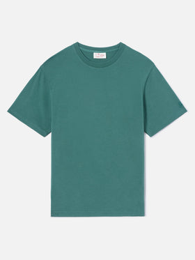 T-shirt Dover verde in cotone con ricamo logo
