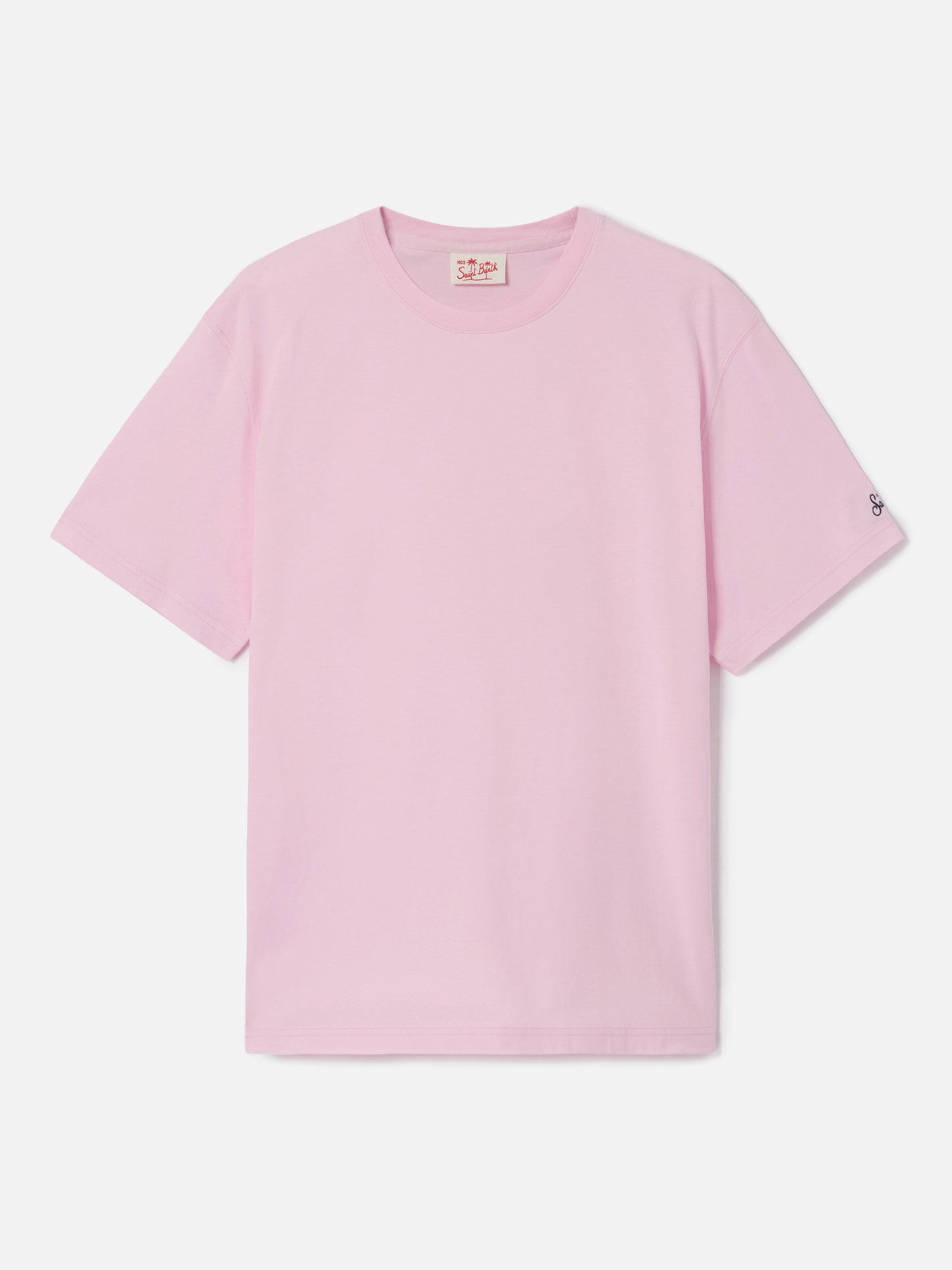 Pink Dover cotton t-shirt with logo embroidery