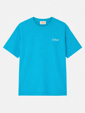 T-shirt Dover verde petrolio con ricamo logo