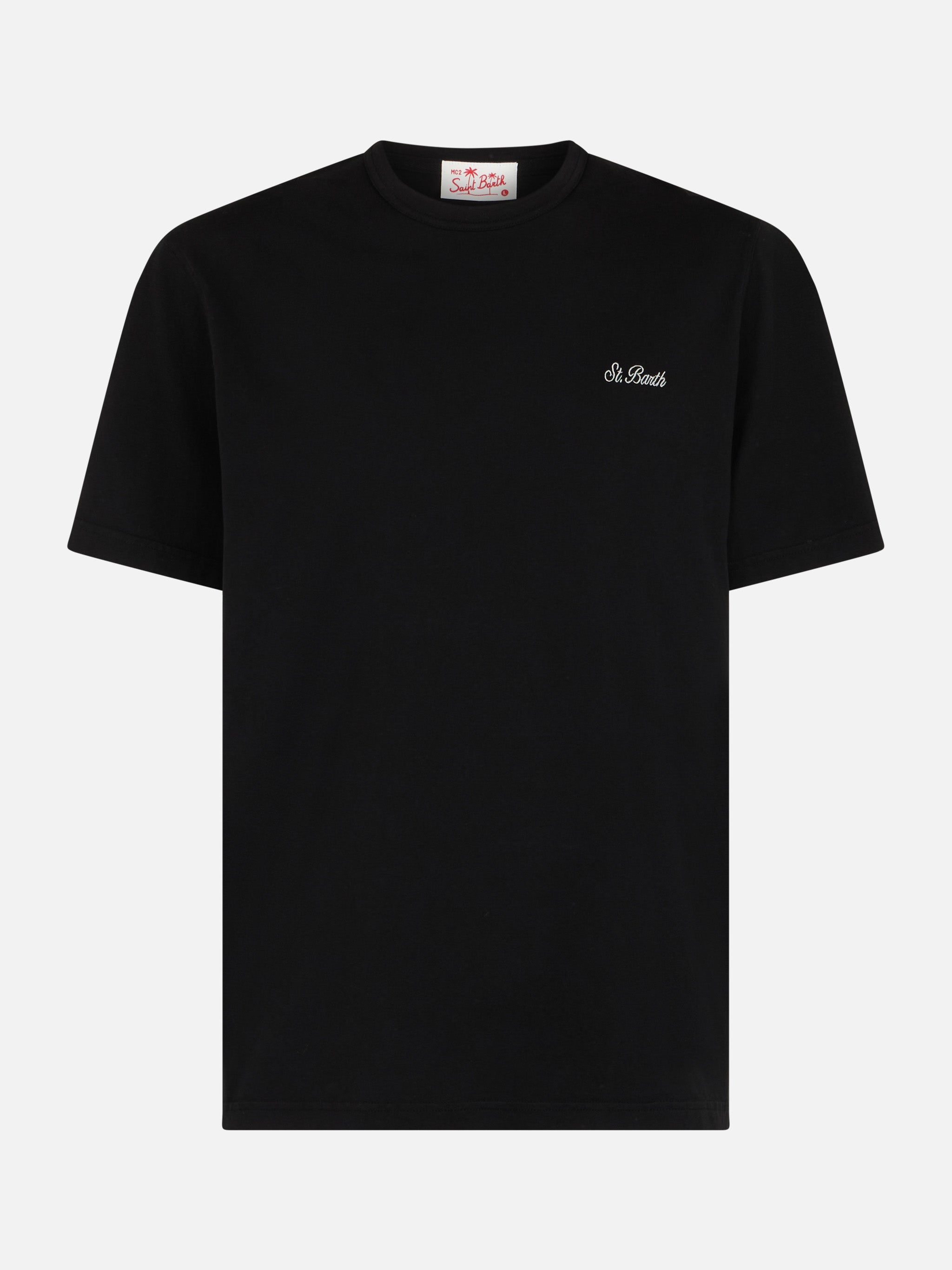 Tシャツ・カットソー MC2 Saint Barth DOVER - Cotton jersey T-shirt Man black cotton jersey t-shirt Dover with St. Barth
