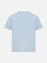 Light blue cotton jersey t-shirt Dover with St. Barth embroidery