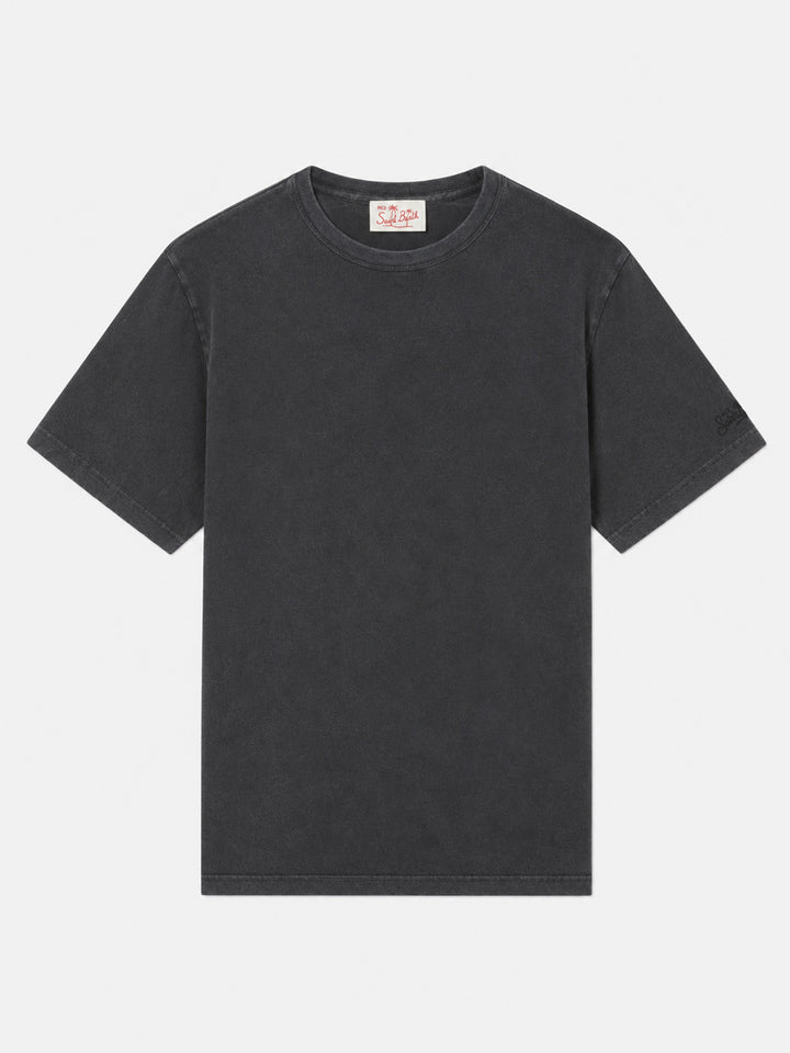 T-shirt Dover en jersey de coton biologique noir avec broderie St. Barth 