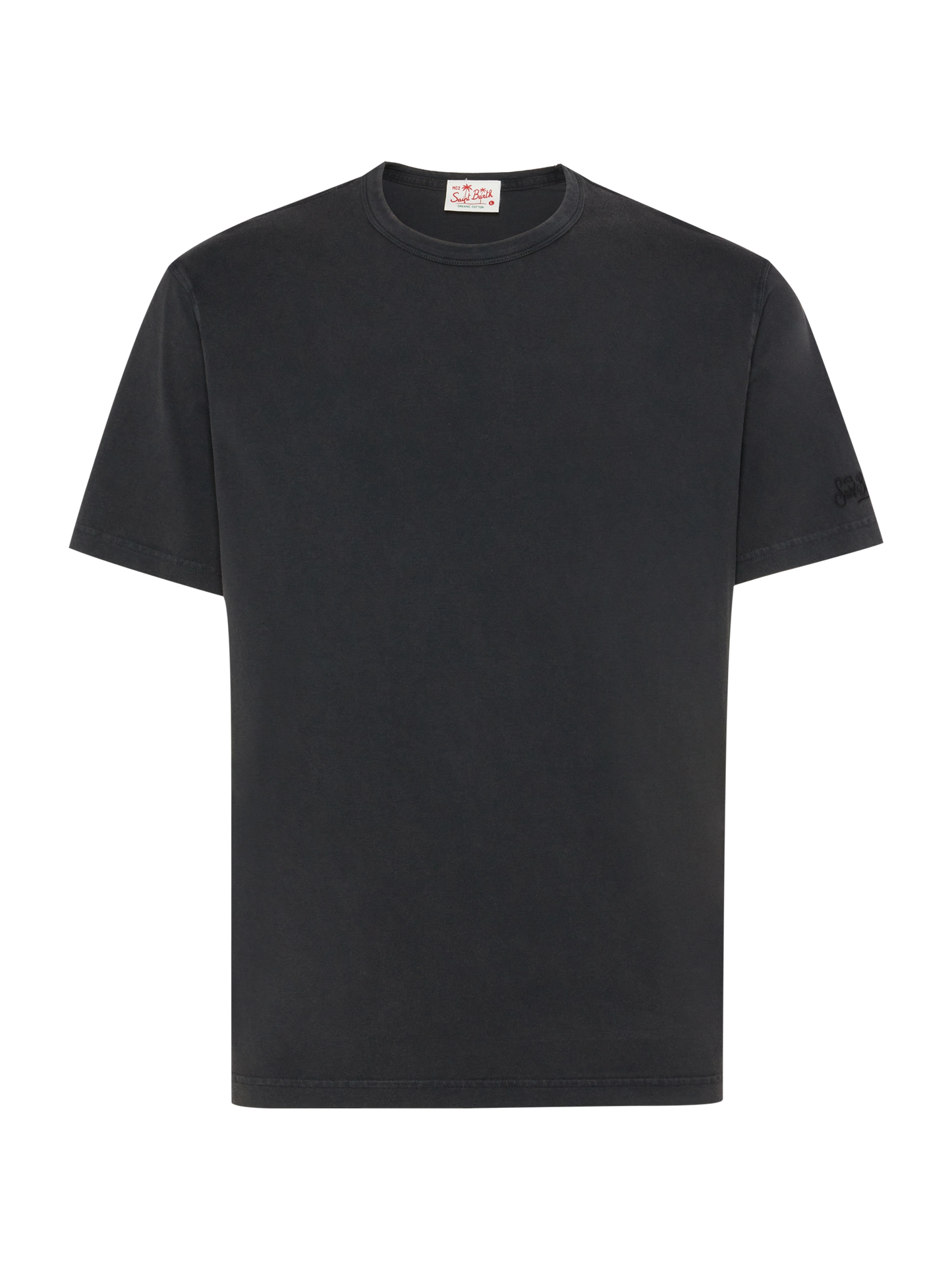 Tshirt Dover in jersey di cotone biologico nero con ricamo St. Barth