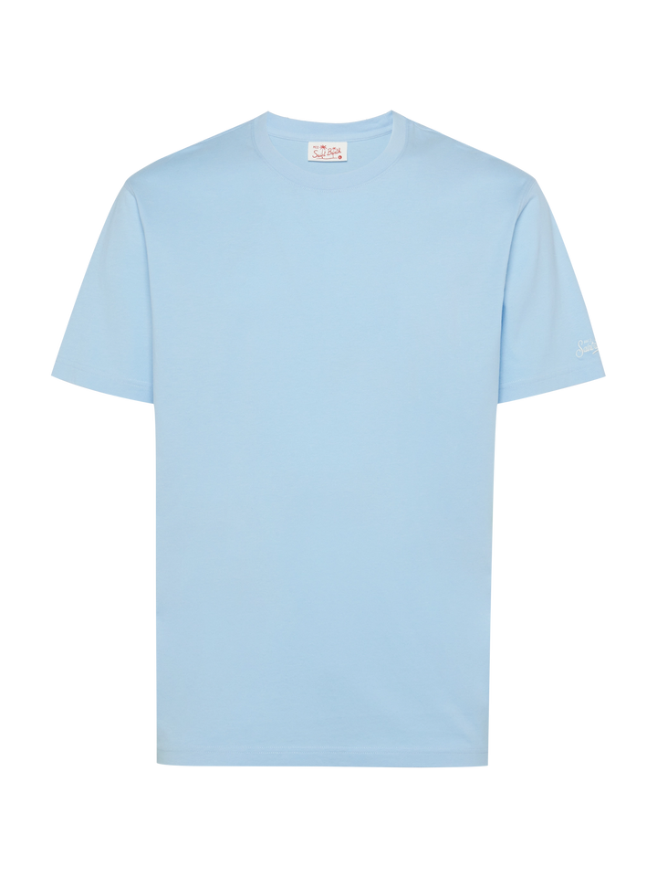 Light blue cotton jersey t-shirt Dover with St. Barth embroidery