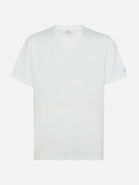 White cotton jersey t-shirt Dover with St. Barth embroidery