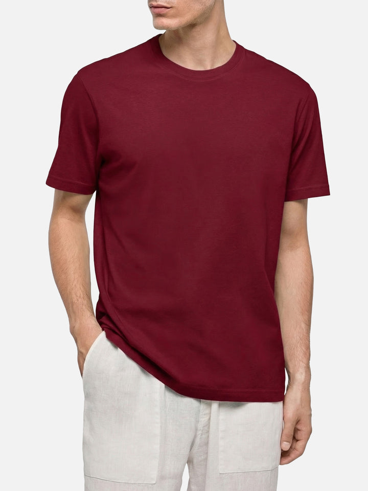Dover bordeaux cotton jersey t-shirt with St. Barth embroidery