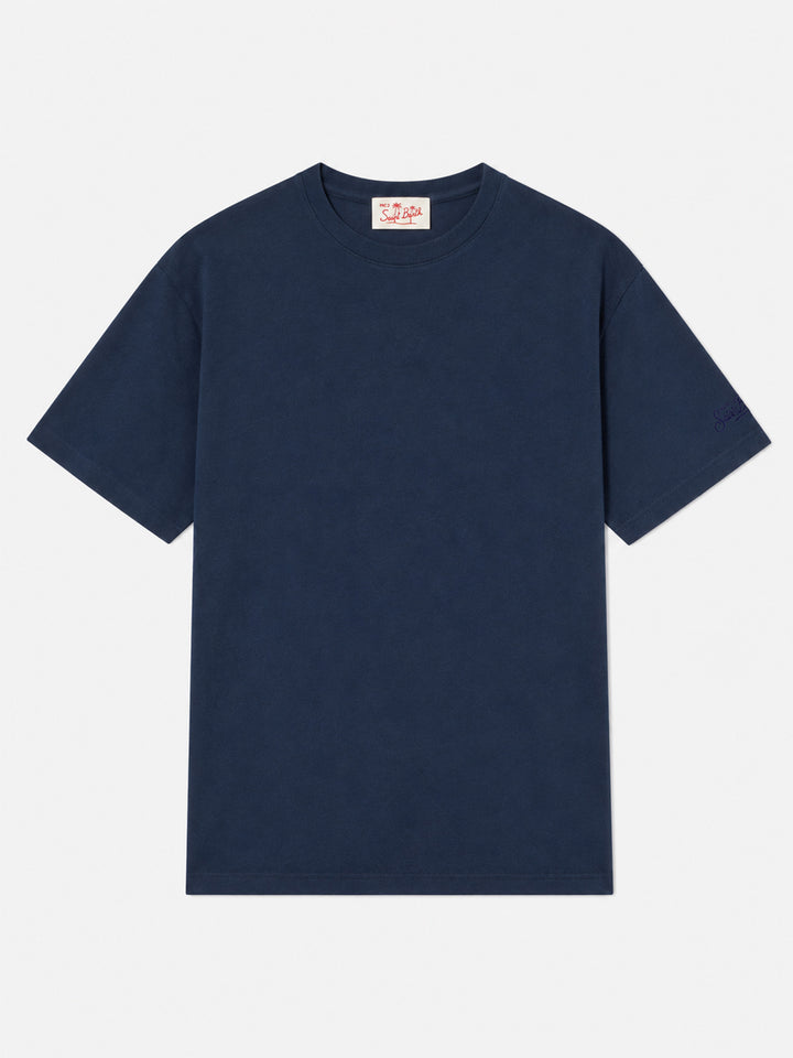 Navy blue Dover T-shirt with logo embroidery