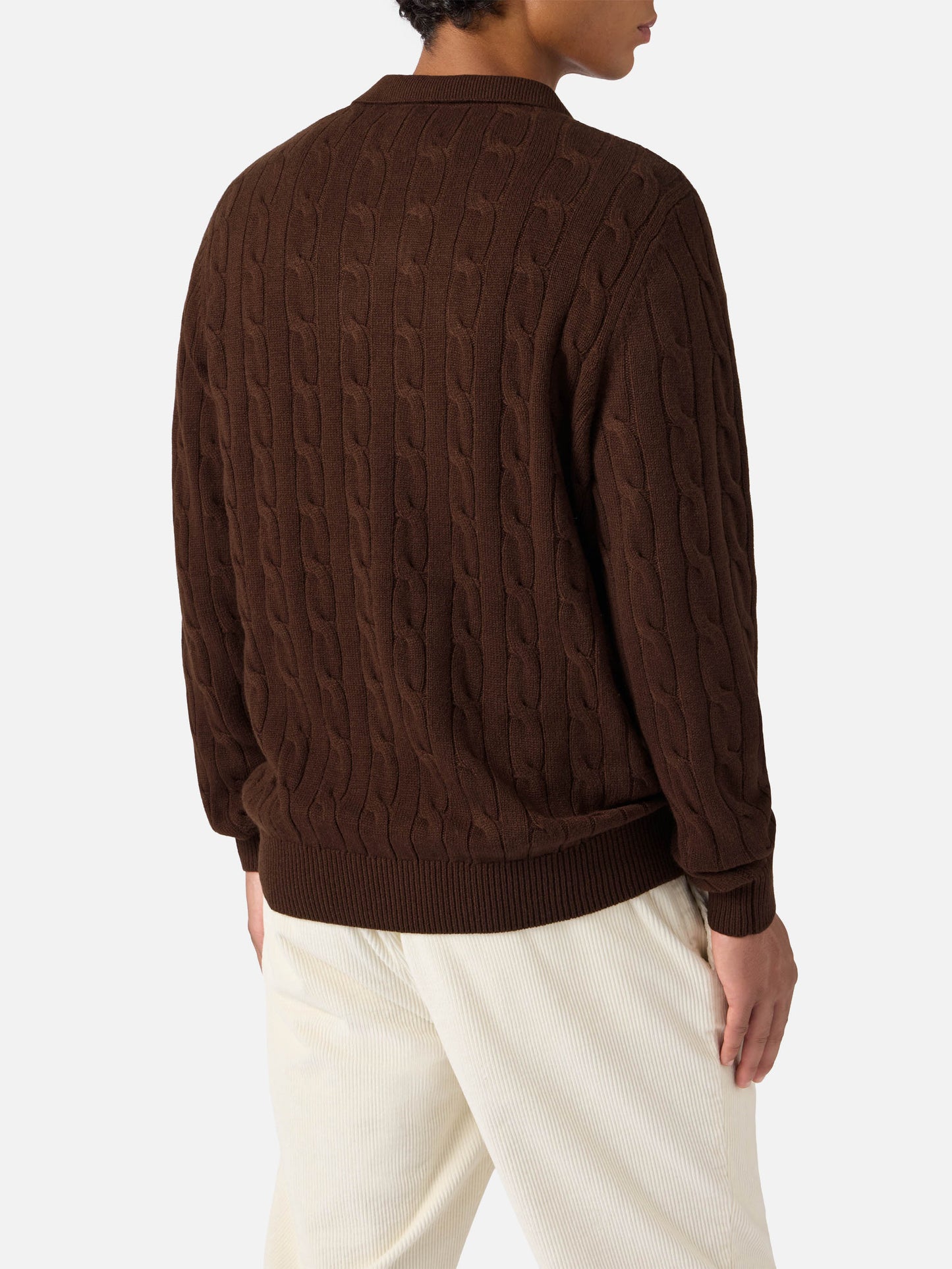 Polo in maglia Downing in lana marrone
