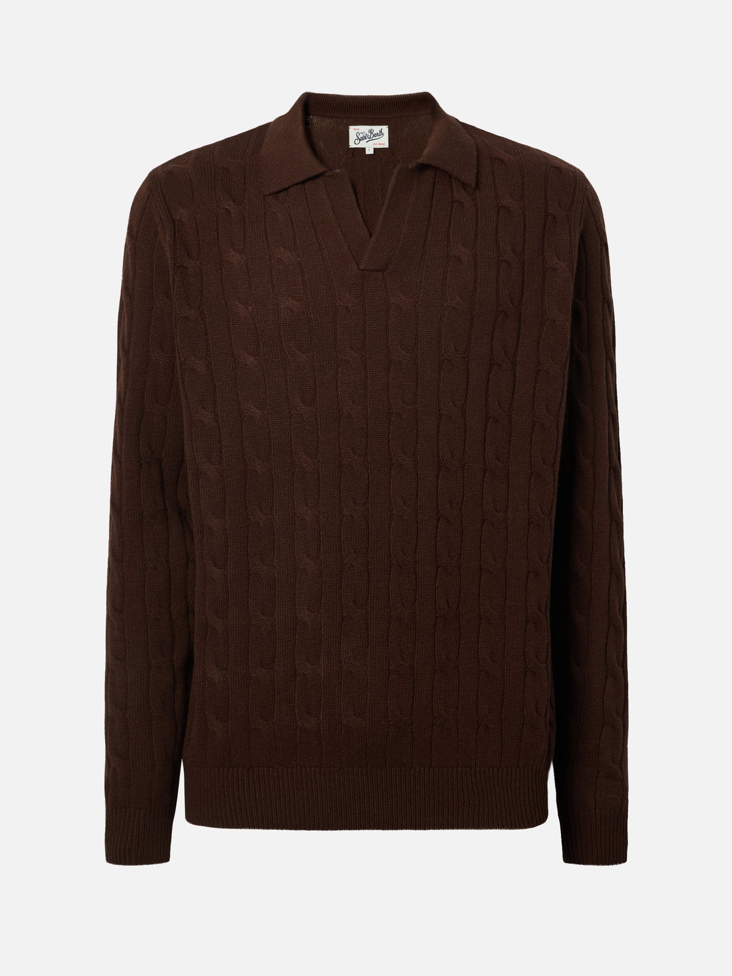 Polo in maglia Downing in lana marrone