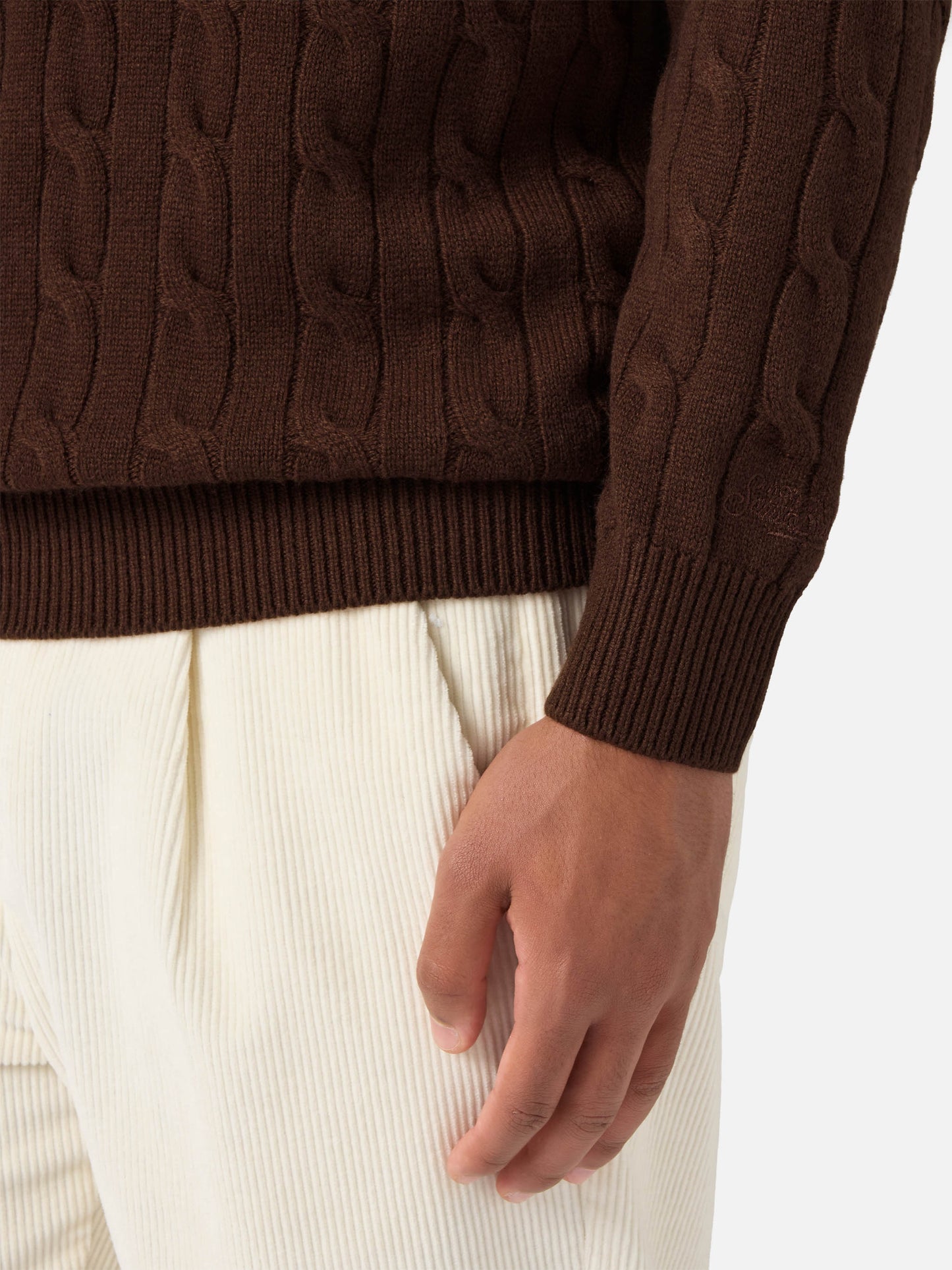 Polo in maglia Downing in lana marrone