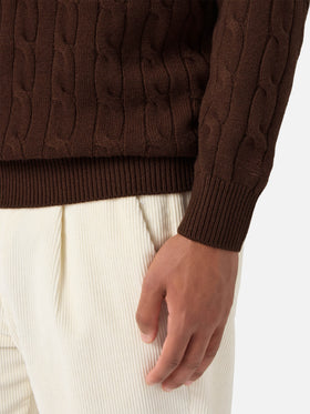 Polo in maglia Downing in lana marrone