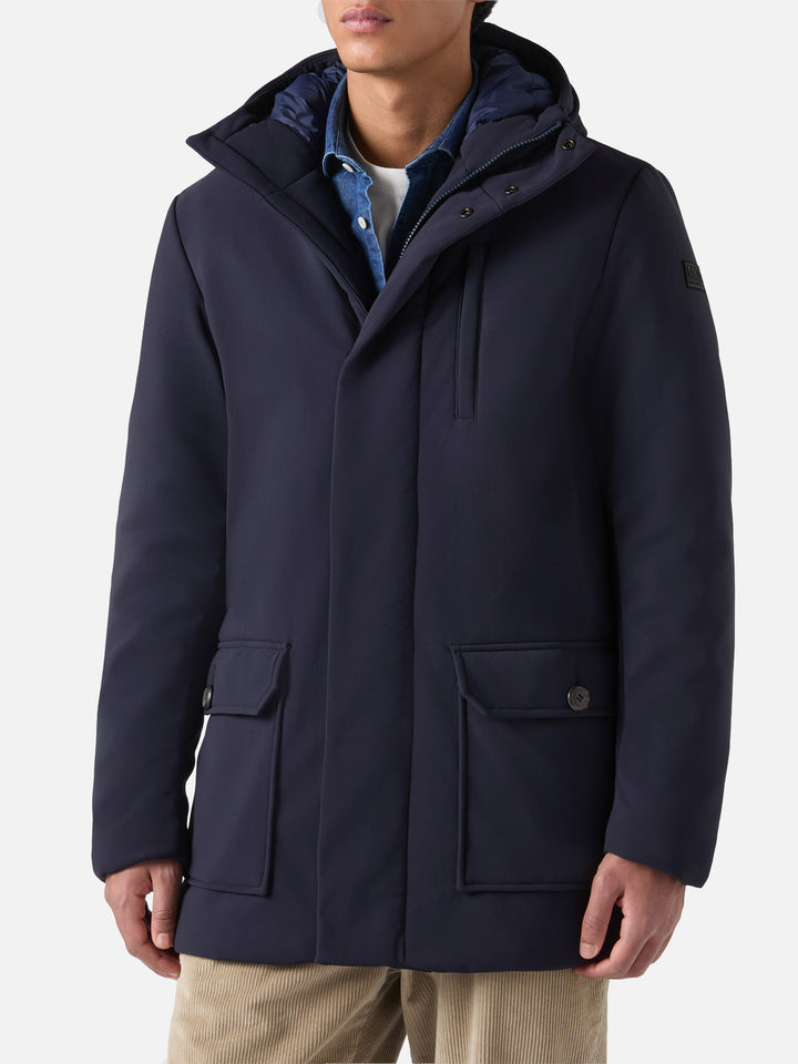 Duke blue navy hooded coat