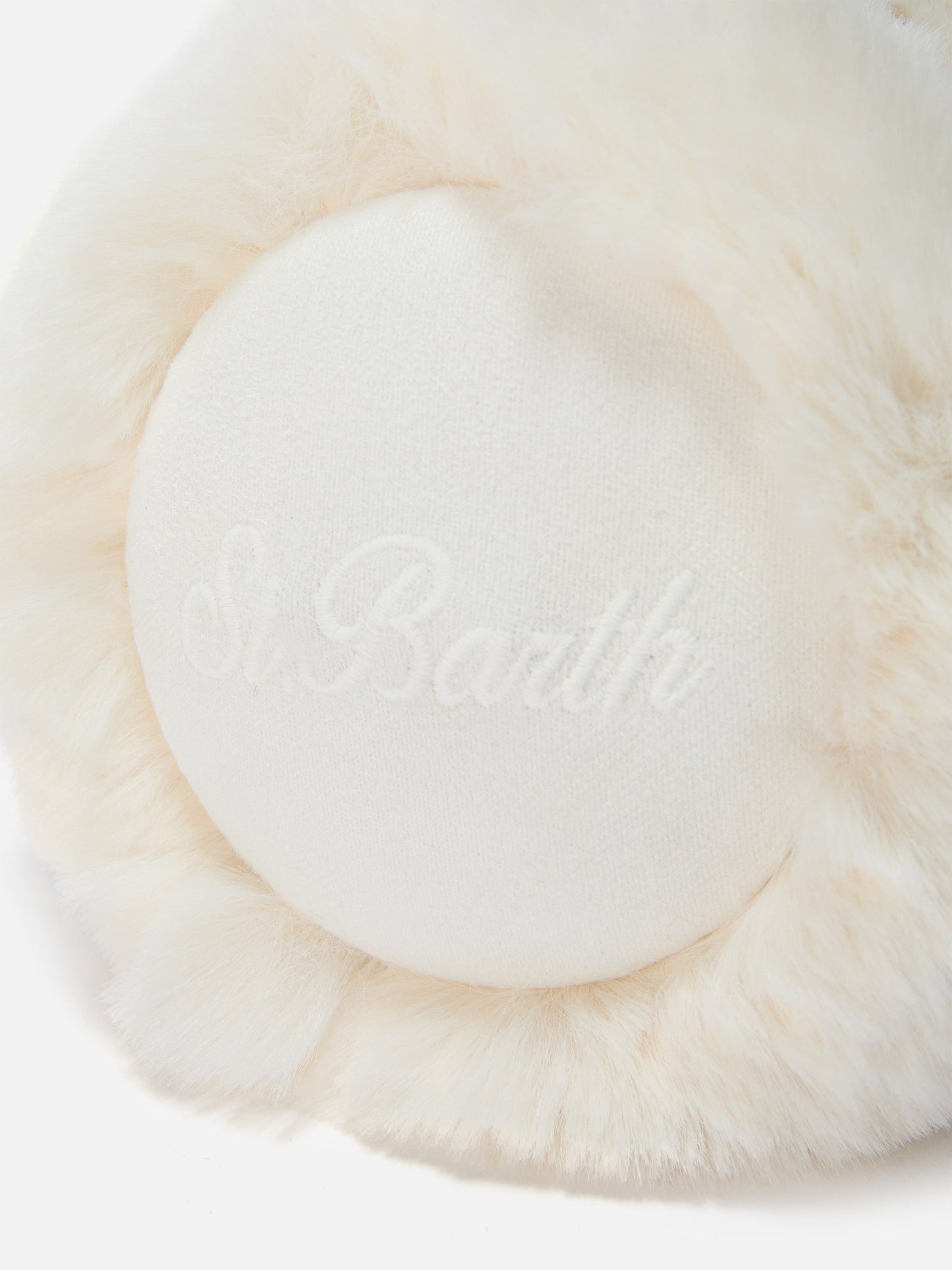 Paraorecchie bianco panna effetto suede con speaker wireless