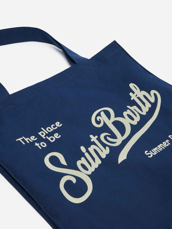 Essential flat cotton Bag with Saint Barth logo