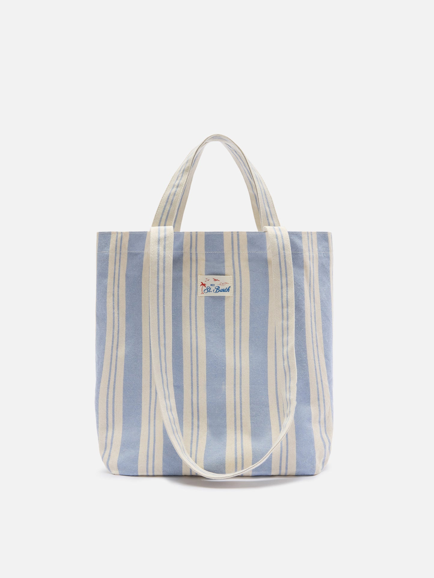 Borsa tote Essential Beach in cotone a righe azzurro e bianche