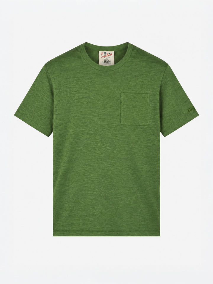 Ecstasea T-Shirt aus leinen in Military Green 