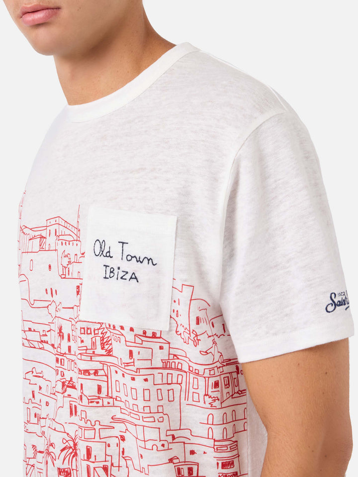 T-shirt en jersey de lin Ecstasea avec imprimé Ibiza 