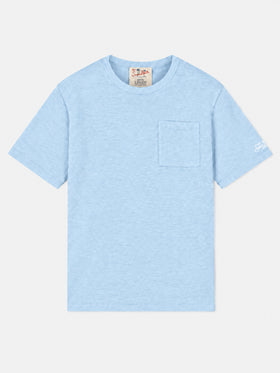 Camiseta Ecstasea de lino azul claro 