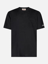 Man black linen jersey t-shirt Ecstasea with pocket