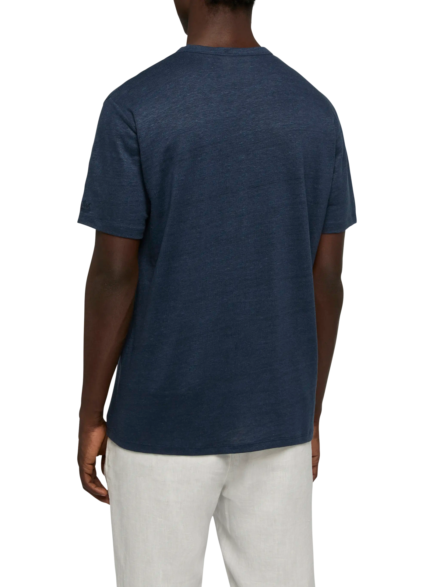 Linen jersey t-shirt Ecstasea with printed and embroidered pocket