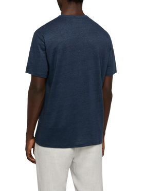Linen jersey t-shirt Ecstasea with printed and embroidered pocket