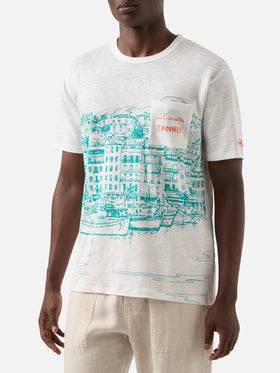 Ecstasea linen jersey t-shirt with Cannes print