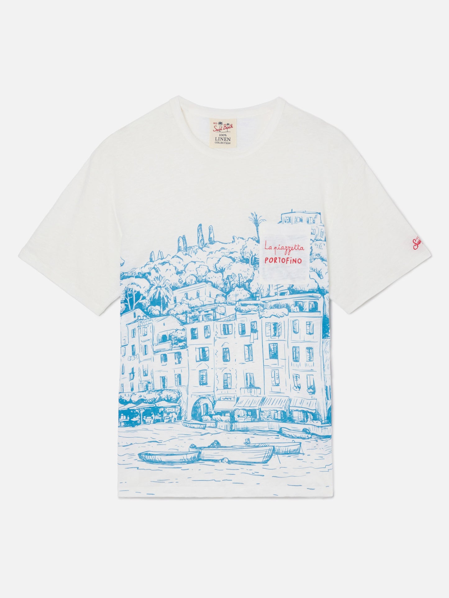 T-shirt en jersey de lin Ecstasea avec imprimé Portofino 