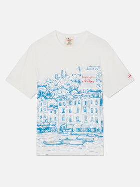 T-shirt en jersey de lin Ecstasea avec imprimé Portofino 