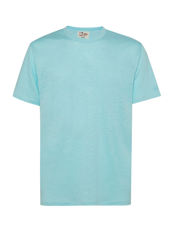 Wassergrünes Leinenjersey-T-Shirt Ecstasea