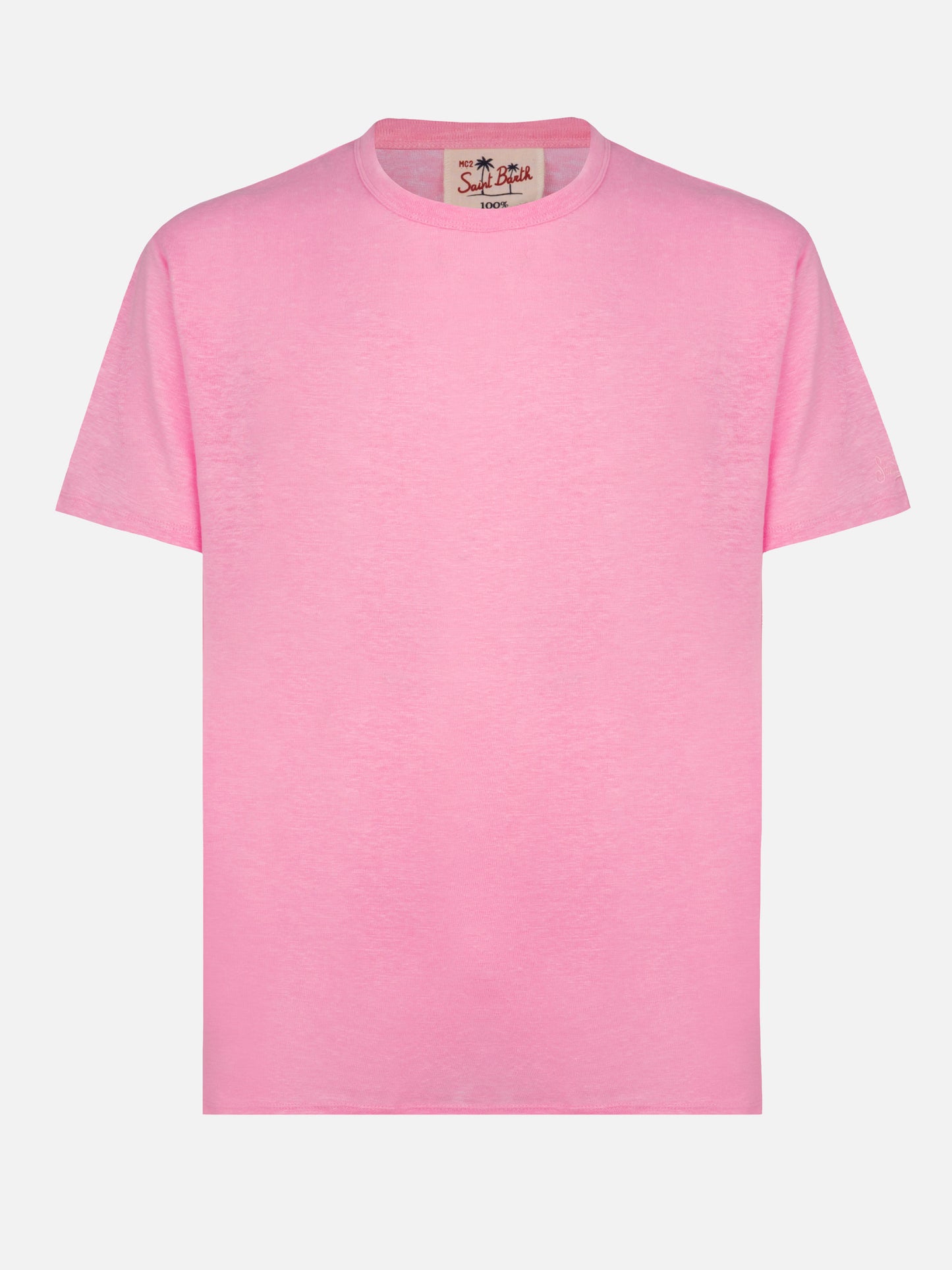T-Shirt aus Leinenjersey in Blasenrosa Ecstasea