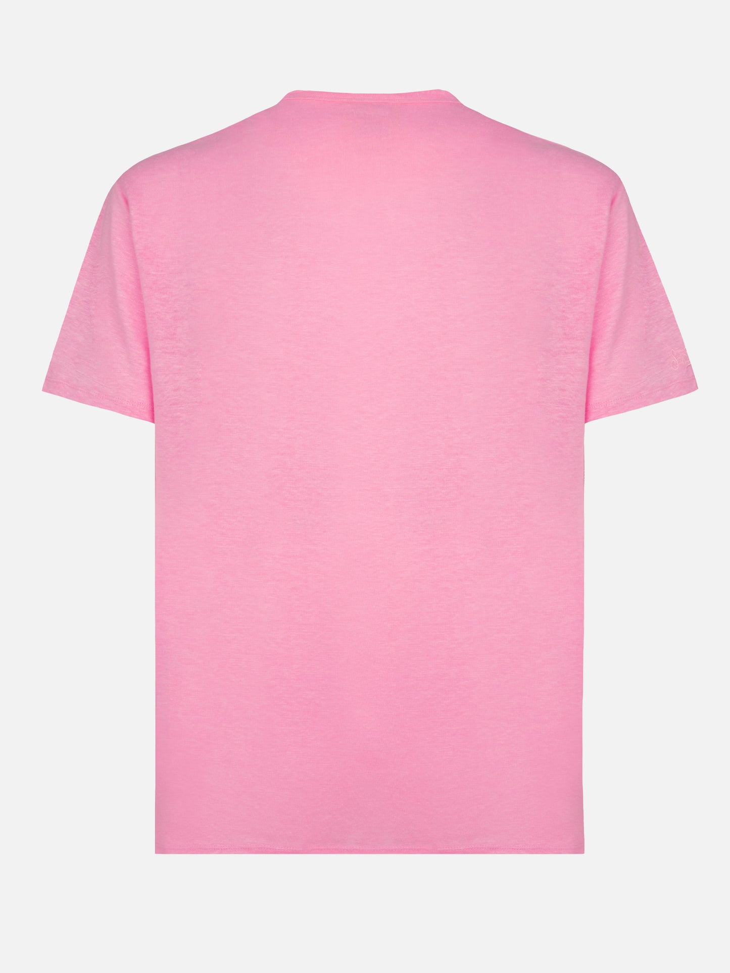 T-Shirt aus Leinenjersey in Blasenrosa Ecstasea