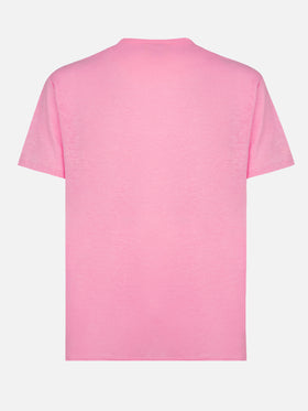 T-Shirt aus Leinenjersey in Blasenrosa Ecstasea
