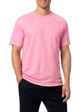 T-Shirt aus Leinenjersey in Blasenrosa Ecstasea